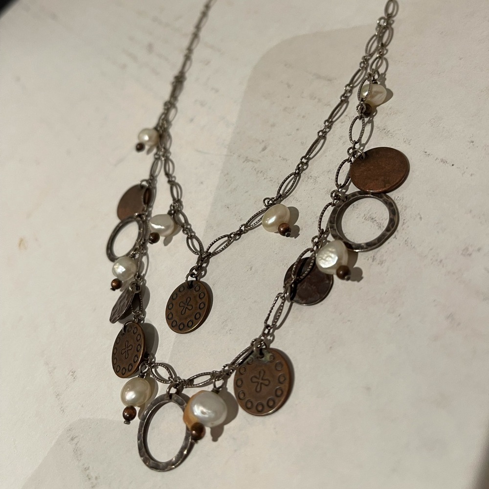 Silpada Coin & Pearl Necklace